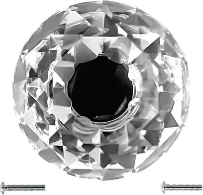 Dynasty 30mm Glass Crystal Dresser Drawer Kitchen Cabinet Door Hardware Knobs Handles - Color | Quantity Choice