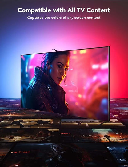 Govee Envisual TV LED Backlight T2 with Dual Cameras, 11.8ft RGBIC Wi-Fi LED Strip Lights for 55-65 inch TVs, Double Strip Light Beads, for Home Decorations, Smart App Control, Music Sync