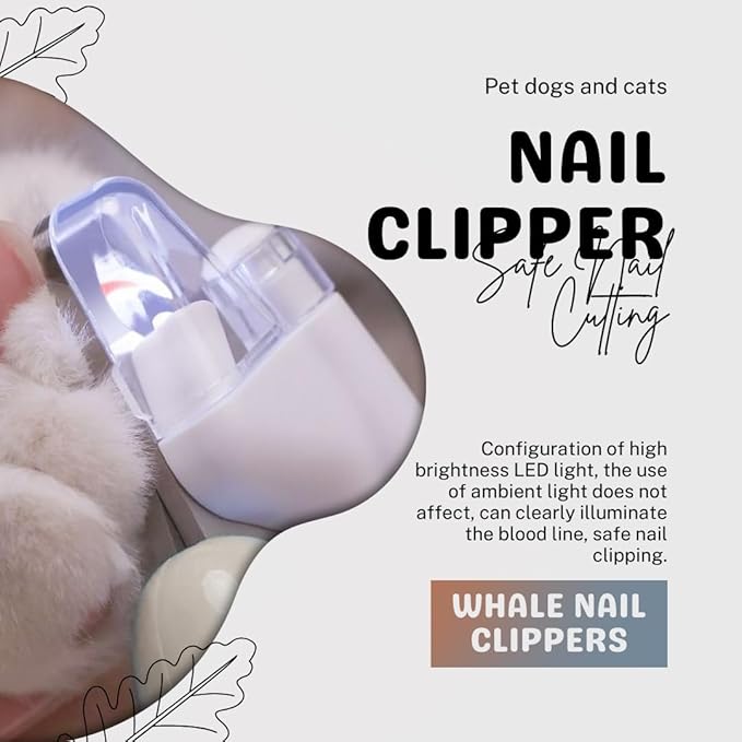 Cat Nail Clippers, Whale Shape Precision Trimming Tool, Ergonomic Non-Slip Handle, Safety Guard, Compact & Easy to Clean (Coffee)-Mewly Pet