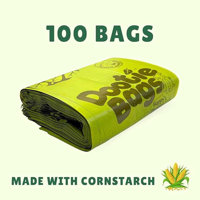 Pooch Approved Large Dootie Bags - Dog Poop Bags - Tie-Handles - 100 Count Dootie Strong and Leakproof - Perfect for Dogs & Cats - Litter - Pet Waste Cleanup - Swivel Bin & GoGo Stik Scoopers-Mewly Pet