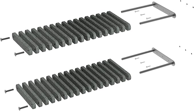 Wall Mounted Cat Steps Short Shelves (2) by Pryde Pets - Stairs for Walkways, 100% Sustainable PET Felt Feline Enrichment Climber Furniture for Indoor Cats, Modern Climbing Gym Design (Charcoal)-Mewly Pet