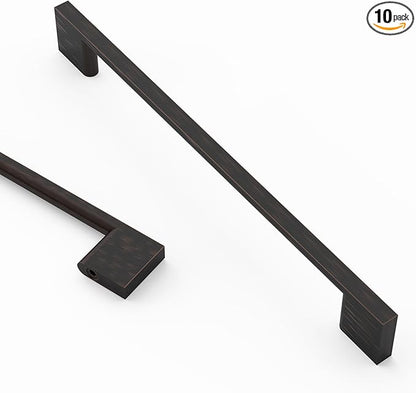 Asidrama 10 Pack 7.5 Inch(192mm) Oil Rubbed Bronze Cabinet Pulls, Kitchen Cabinet Hardware for Cupboard Drawer Pulls