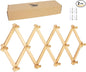 AMAPON Accordion Style Expandable Wall Wooden Coat Rack 13 Hooks (Pegs) Hang Hats Jackets Coffee Mug Purses Necklaces Towels Cap Leash Scarves Data Line Kitchenware (2 Pack)
