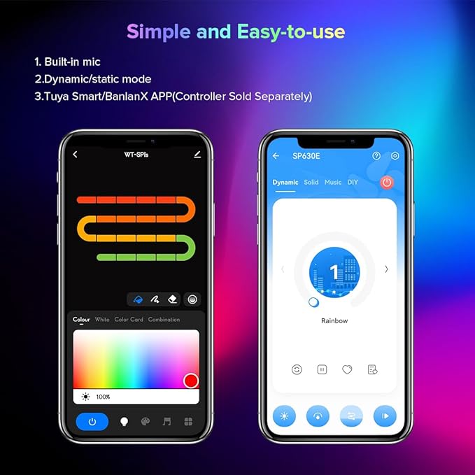 BTF-LIGHTING WS2812B RGB ECO LED Strip, Chasing Effects 5050SMD Individually Addressable 16.4FT 60Pixels/m 300Pixels Flexible Dream Color IP65 for Bedroom DIY Projects DC5V(No Adapter or Controller)