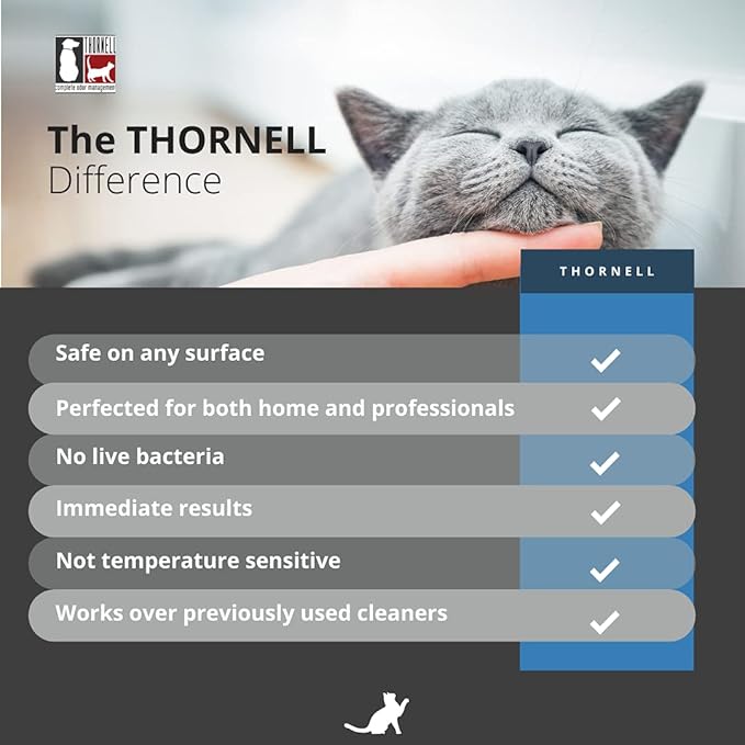 THORNELL Cat Odor-Off Concentrate Pet Smell Odor Eliminator – Cat Odor Eliminator Concentrate for Pet Urine Odor, Tomcat Spray for Cat Urine Smell, Feces on Carpet & Litter Boxes – 16oz-Mewly Pet