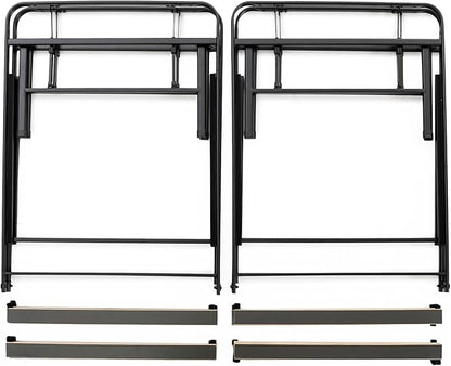 Best Price Mattress 14-inch Foldable Quickbase Metal Platform Bed Frame with Tool Free Easy Assembly, Wood Slats No Box Spring Needed, Black, Cal King