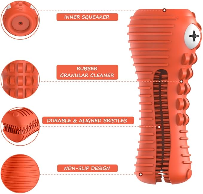 Dog Toys for Aggressive Chewers Large Medium Breed, Indestructible Dog Toothbrush Chew Toys, Squeaky Interactive Tough Extremely Durable, Dogs Toys to Keep Them Busy-Mewly Pet