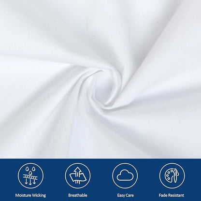 Extra Deep Pocket Air Mattress King Sheet Set - 3Pcs Side Storage Pocket Fitted Sheet & Pillowcase King Size Deep Pocket Sheet Set Easily Fits 16in to 24in Pillow Top Air Bed Mattress-White