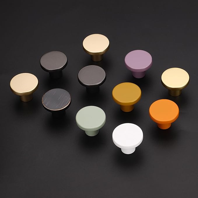 Ravinte 25 Pack Cabinet Knobs Purple Kitchen Cabinet Knobs Round Dresser Drawer Pulls Closet Door Pulls 1-1/5 Inch