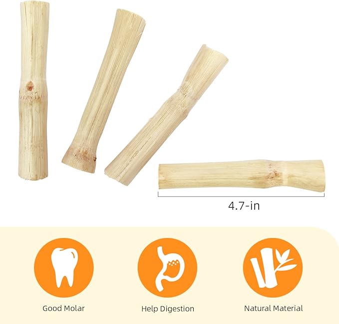 Niteangel Natural Bamboo Chew Toys for Rabbits, Chinchilla, Guinea Pigs and Other Small Animals-Mewly Pet