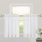 RYB HOME Kitchen Curtains 36 inch Length, White Semi Sheer Window Drapes Short Curtains for Farmhouse Cafe RV Bathroom Small Window, W 52 x L 36, White, Set of 2