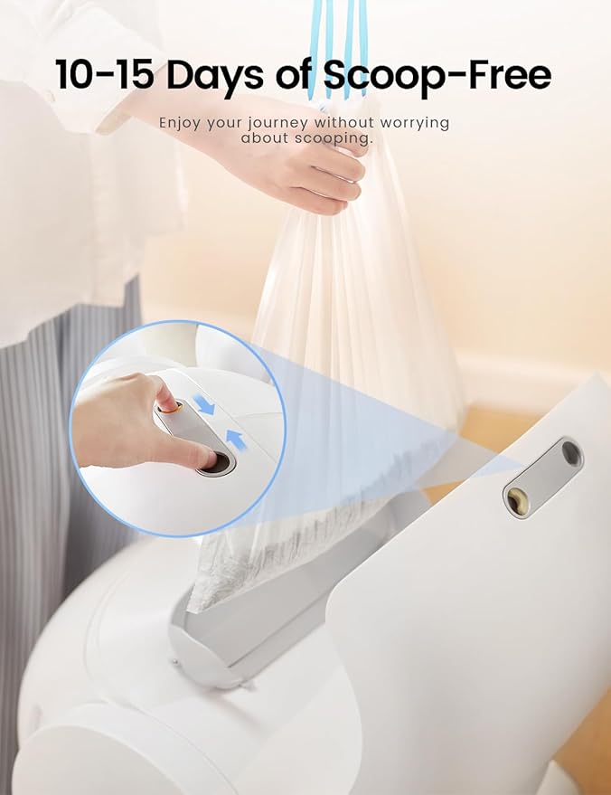 Self Cleaning Cat Litter Box, Ultra-Safe Protection Automatic Cat Litter Box, APP Control/Lower Entry/Large Capacity with 3 Rolls Liners & Mat LELOPETS-Mewly Pet