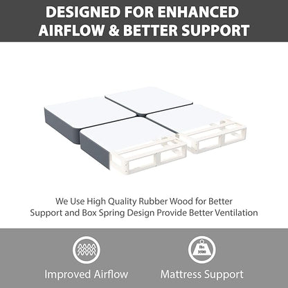 Nutan Inch Sturdy Box Spring for Mattress Support-Durable and Fully Assembled, Natural Wood California King(Fold), Gray, 8" Foundation