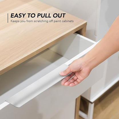 Ravinte Hardware 10 Pack Silver Cabinet Handles, 7.8 Inch (200mm) Finger Edge Pulls, 6-1/4 Inch Hole Center, Finger Pulls for Cabinets