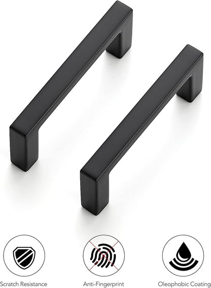 Ravinte 20 Pack Matte Black Cabinet Pulls, 2-1/2 Inch (64mm) Hole Center Slim Kitchen Handles, Square Drawer Pulls for Cabinets & Cupboards, Hardware