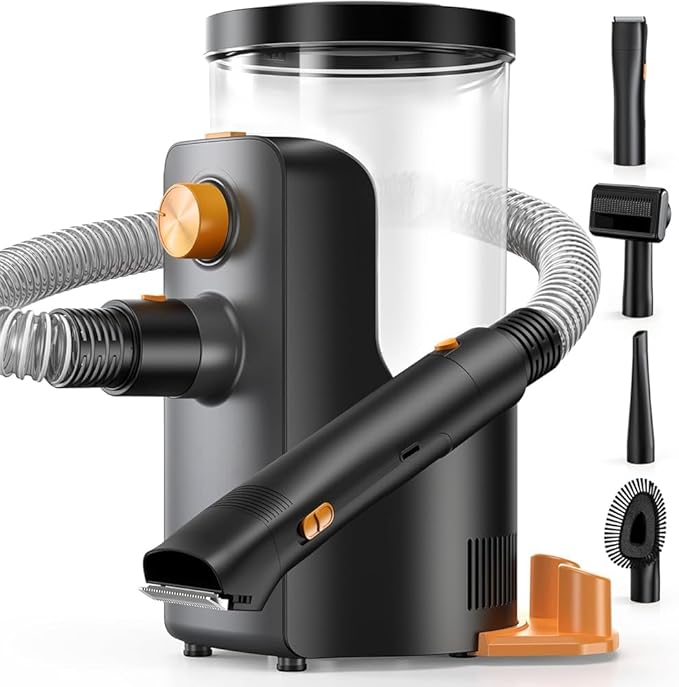 Dog Grooming Vacuum, 4.5L Extra-Large Dust Cup Dog Grooming Kit, 14000Pa High-Suction Pet Groomer with Clippers, Low-Noise All-in-One Shedding Control Set for Home Use-Mewly Pet