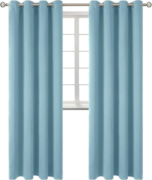BGment Room Darkening Curtains 108 Inches Long - Grommet Thermal Insulated Drapes Window Treatment Curtains for Bedroom, 2 Panels, 52 x 108 Inch, Greyish Blue