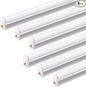 Barrina T5 4FT LED Shop Light, 2200lm,5000K Daylight White, 20W Utility Light Fixture, Ceiling and Under Cabinet Lights for Workshop Garage, Corded Electric with ON/Off Switch, 6 Pack