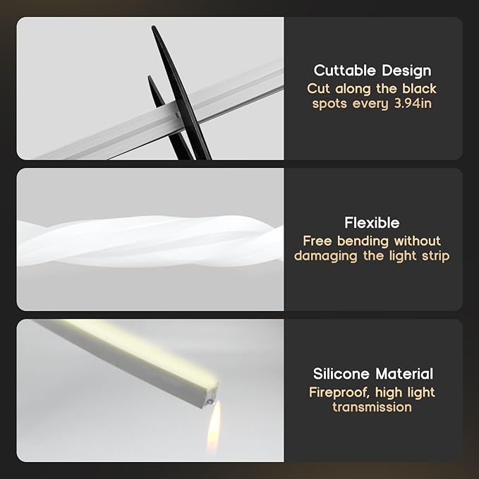 LED Strip Lights Yellow 32.8ft 110-120V Neon Rope Lights,Flexible Silicone Outdoor Waterproof Neon Strip Lights for Bedroom,Mirror,Kitchen Cabinet, Living Room,Halloween Decor