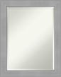 Amanti Art Silver Bathroom Mirror for Over Sink, 28x22 Vista Brushed Nickel Rectangle Vanity Mirror, Medium Casual Frame, Hangs Horizonally and Vertically, Bathroom Wall Decor, Beveled Edge