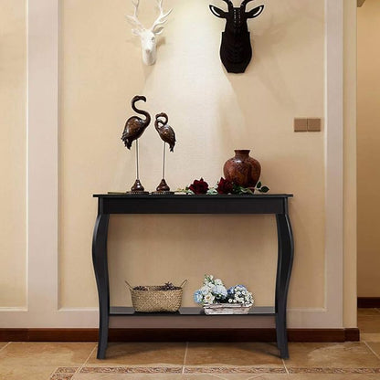 ChooChoo Narrow Console Table, Chic Accent Sofa Table, Entryway Table, 39.3 Inch, Black