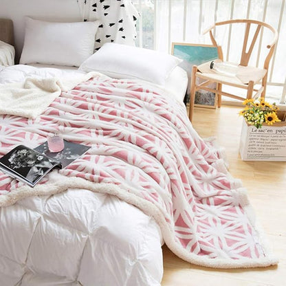 LOMAO Sherpa Fleece Blanket 71x80 Fuzzy Soft Throw Blanket Dual Sided Blanket for Couch Sofa Bed (Pink, 71''x80'')
