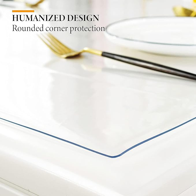 Deep Dream 1.5mm Clear Desk Cover Protector, 14×48 Inch Clear Desk Cover, Rectangular Vinyl Desk Pad, PVC Plastic Table Cover for Office, Dresser, Night Stand, Computer & Writing Desk Tabletop