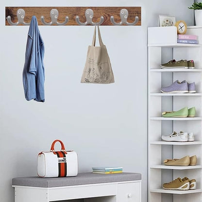 20 Pcs Coat Hooks Hardware Wall Hooks Heavy Duty Hooks for Hanging Coats Double No Rust Hook Wall Mounted for Key, Towel, Bags, Cup, Hat