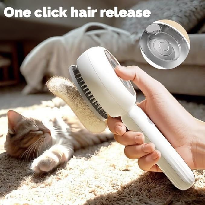 Cat steam brush for indoor cats features blue light technology,combining a dog steam brushes,ideal for the pets steam brushes for dogs and cats,and pet spray hair removal comb user GREY-Mewly Pet
