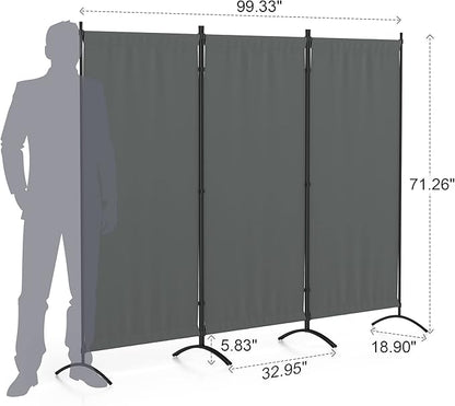 Morngardo Room Divider Folding Privacy Screens 3 Panel Partitions Dividers Portable Separating for Home Office Bedroom Dorm Decor
