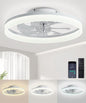 Ceiling Fans with Lights and Remote, 20" Modern Low Profile Ceiling Fan with Light, Stepless Color Temperature Change and 6 Speeds, Flush Mount Ceiling Fans for Bedroom, Kids Room.（White）