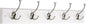 Liberty Hardware 129848 Wall Mounted Coat Rack with 5 Decorative Hooks, 27-Inch, Satin Nickel and White