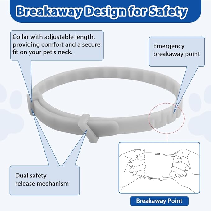 4 Pack Adjustable Flea and Tick Collar for Cats, Natural Plant Oil Formula Cat Flea Collar Provides 32-Month Protection for Flea Tick, Glow-in-The-Dark & Waterproof Cat Flea Treatment for All Cats-Mewly Pet