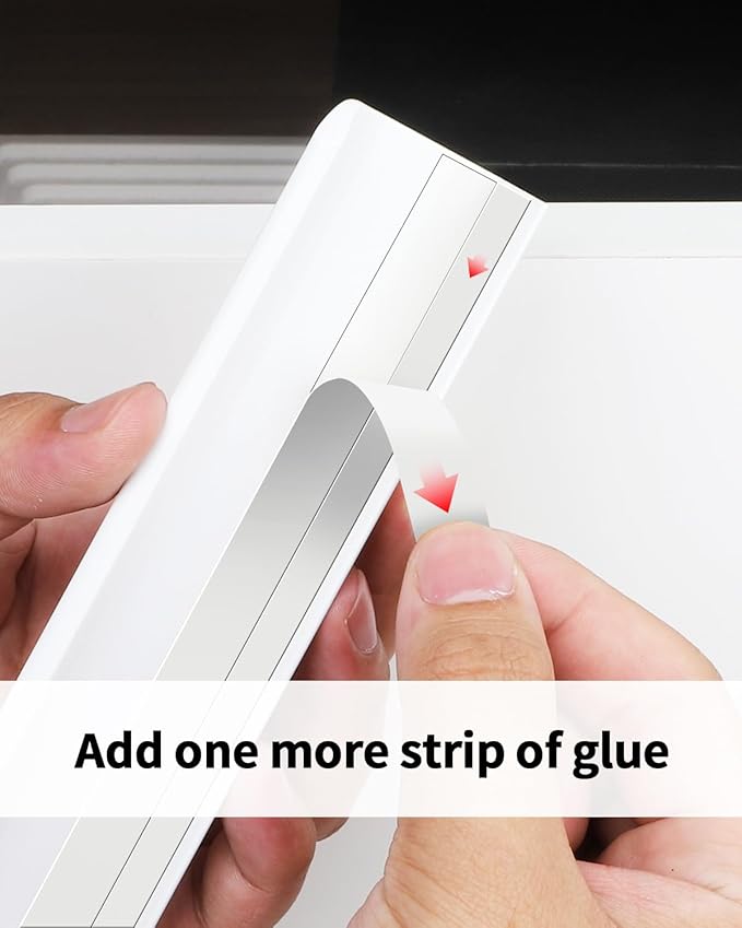 5 Pack 8 inch self Adhesive Cabinet Handles Warm White Adhesive Cabinet pulls Stick on Handles for Cabinet Finger pulls for Cabinet Concealed Drawer Edge pulls Adhesive Flat Drawer Handles
