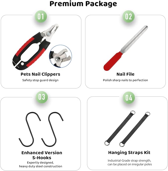 Guzekier Pet Hammock Harness for Cats & Dogs, Sling for Grooming, Restraint Bag with Nail Clippers/Trimmer, Comb, Ear/Eye Care-Mewly Pet