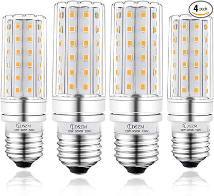 LED Light Bulb 100w Equivalent 1200 Lumen 3000K Warm Daylight White 12W LED Bulb E26 Base Non-Dimmable Ceiling Fan Light Bulbs for Home Indoor LED Corn Light Bulb Pack of 4