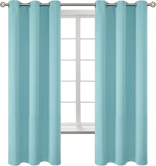 BGment Blackout Curtains - Grommet Thermal Insulated Room Darkening Bedroom and Living Room Curtains, Set of 2 Panels (46 x 63 Inch, Baby Blue)