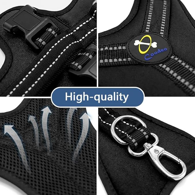 Coodeo Dog Lift Harness, Support & Recovery Sling, Pet Rehabilitation Lifts Vest Adjustable Breathable Straps for Old, Disabled, Joint Injuries, Arthritis, Paralysis Dogs Walk (Black,M)-Mewly Pet