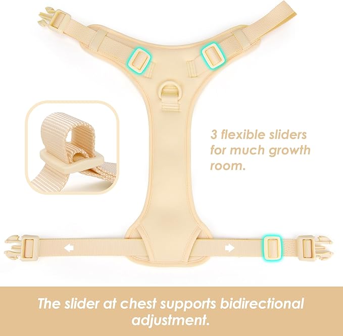 No Pull Dog Harness, Puppy Vest with Front Clip for Small Medium Large Sized Dog(Light Yellow,XS)-Mewly Pet