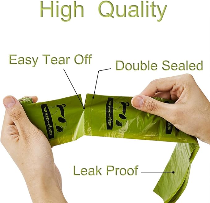 ECO-CLEAN Dog Poop Bags, 24 Rolls/360 Bags with Dispenser, Dog Waste Bags, Unscented, Leak-Proof, Easy Tear-Off-Mewly Pet