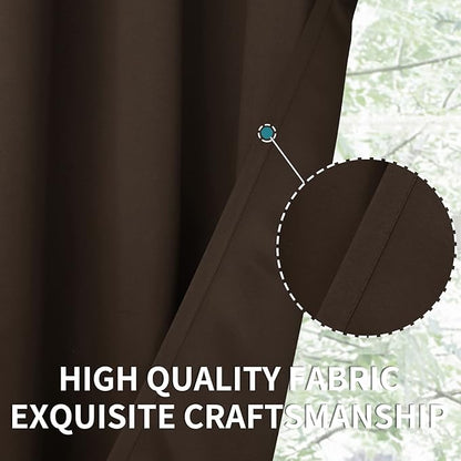 BGment Blackout Curtains for Bedroom - Grommet Thermal Insulated Room Darkening Curtains for Living Room, Set of 2 Panels (52 x 72 Inch, Brown)