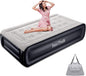 InnoTruth Raised Air Mattress with Built-in Pump,18in Elevated Inflatable Mattress with Carrying Bag for Home and Camping, Twin Size Blow Up Bed，Black