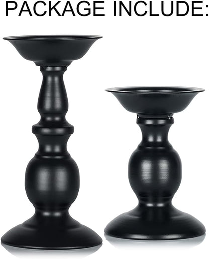 Retro Iron Candle Holder Cylindrical Candle Holder Table Candle Holder for Wedding, Festival and Birthday Candlelight Dinner Decorative Light Home Décor Ornament Wedding Table Ornament (2Pcs)