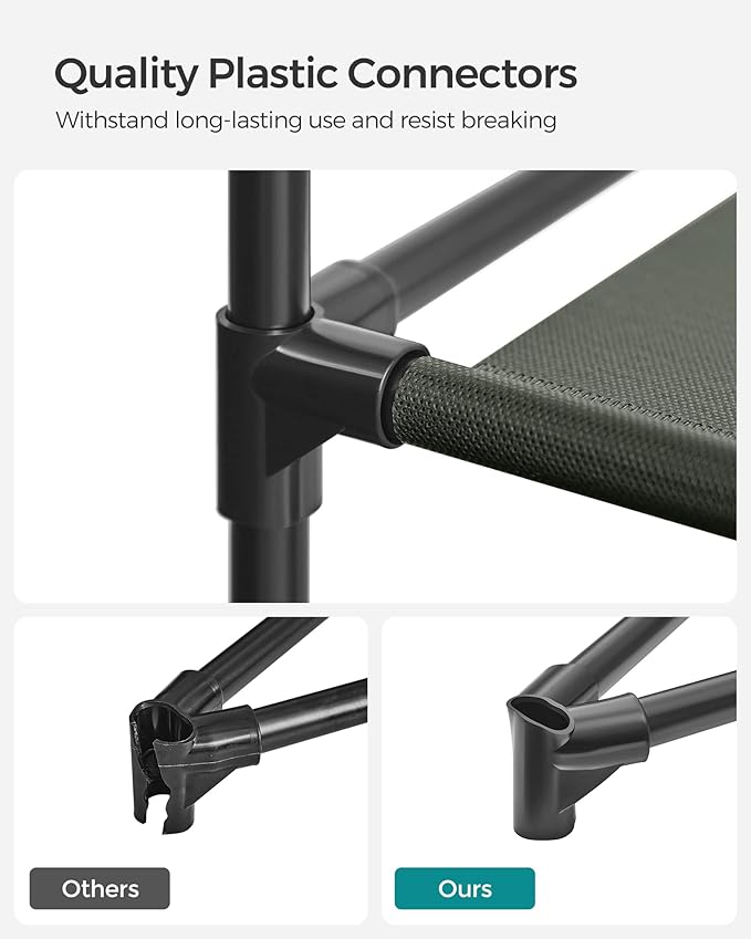 SONGMICS Portable Closet, 34.6 Inch Large Capacity Wardrobe Closet Organizer with Fabric Cover, Hanging Rods and Shelves, 34.6 x 17.7 x 66.1 Inches, for Bedroom, Living Room, Sage Green URYG084C02