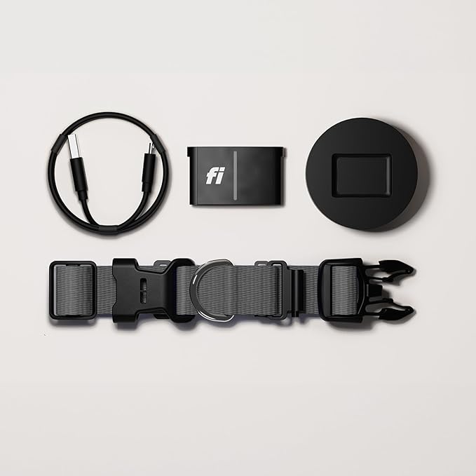 New Fi Series 3+ Smart Dog Tracker Collar – AI GPS for Dogs, Health & Behavior Monitor, Virtual Fence, Escape Alerts, Waterproof, Apple Watch Compatible 12Mo Membership Included-Mewly Pet