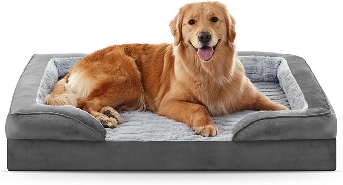 FURTIME Orthopedic Dog Beds Large Sized Dog, XL Washable Dog Sofa Bed for Large Dogs, Comfy Supportive Egg-Crate Foam Pet Couch Bed with Removable Cover, Waterproof Lining and Nonskid Bottom-Mewly Pet