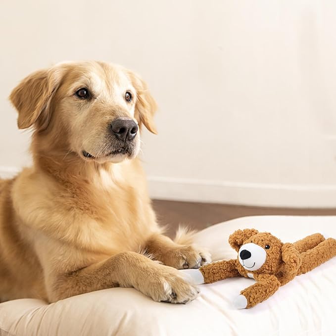 DODODOLA Dog Toys Plush Partial Stuffing Puppy Chew Toys for Teething Soft Squeaky Dog Toy to Keep Them Busy for Small Medium Big Large Dogs Pet-Mewly Pet