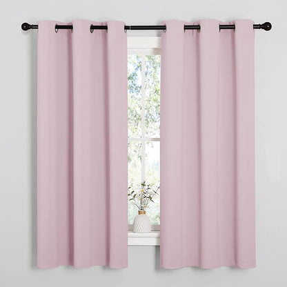 NICETOWN Blackout Draperies Curtains for Girls Room, Nursery Essential Thermal Insulated Grommet Blackout Panels (Lavender Pink, 1 Pair, 34" x 54")