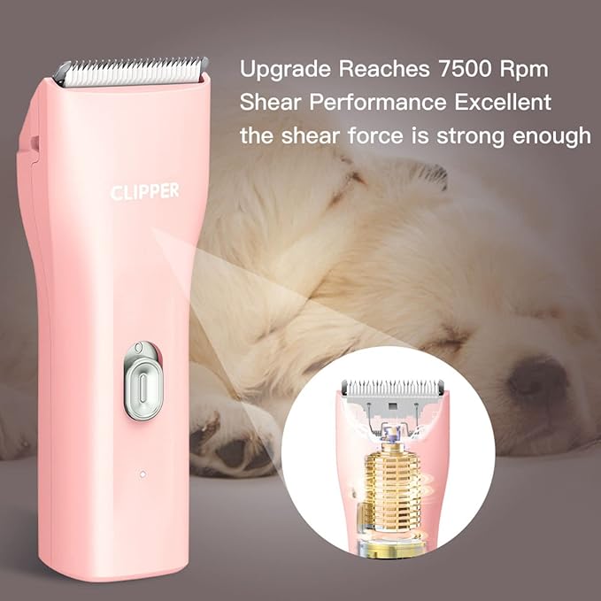 Dog Cat Home Hair Waterproof Clipper Portable Electric USB Rechargeable Pet Grooming Tools Low Noise Shaver Cordless Trimmer for Small and Large Pets-Mewly Pet