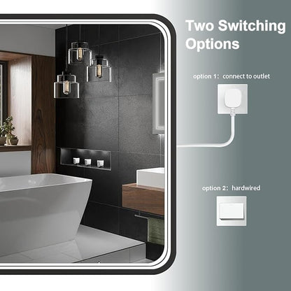 24x32 Inch LED Bathroom Mirror with Lights, Black Metal Framed LED Mirror for Bathroom, 3 Colors and Stepless Dimmable Wall Mounted Lighted Bathroom Vanity Mirror, Anti-Fog, Memory